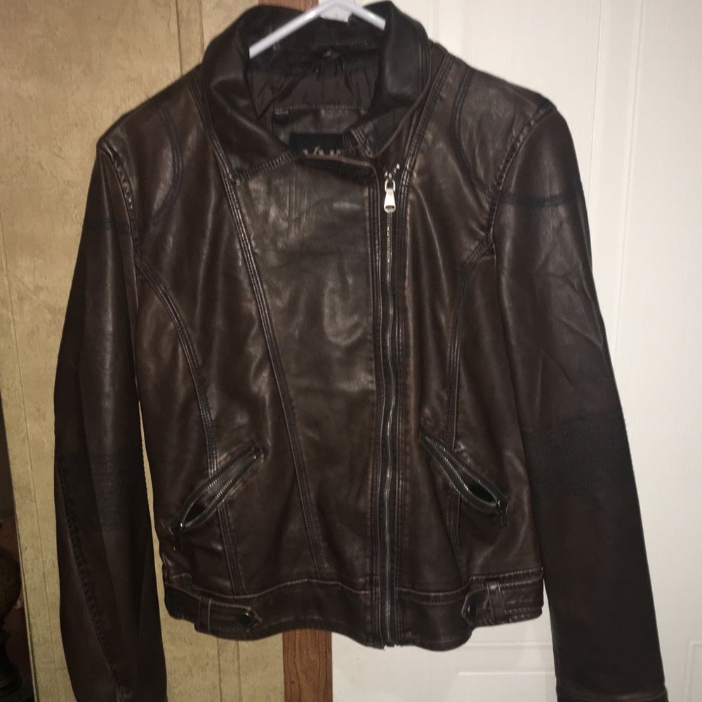 Brown leather jacket